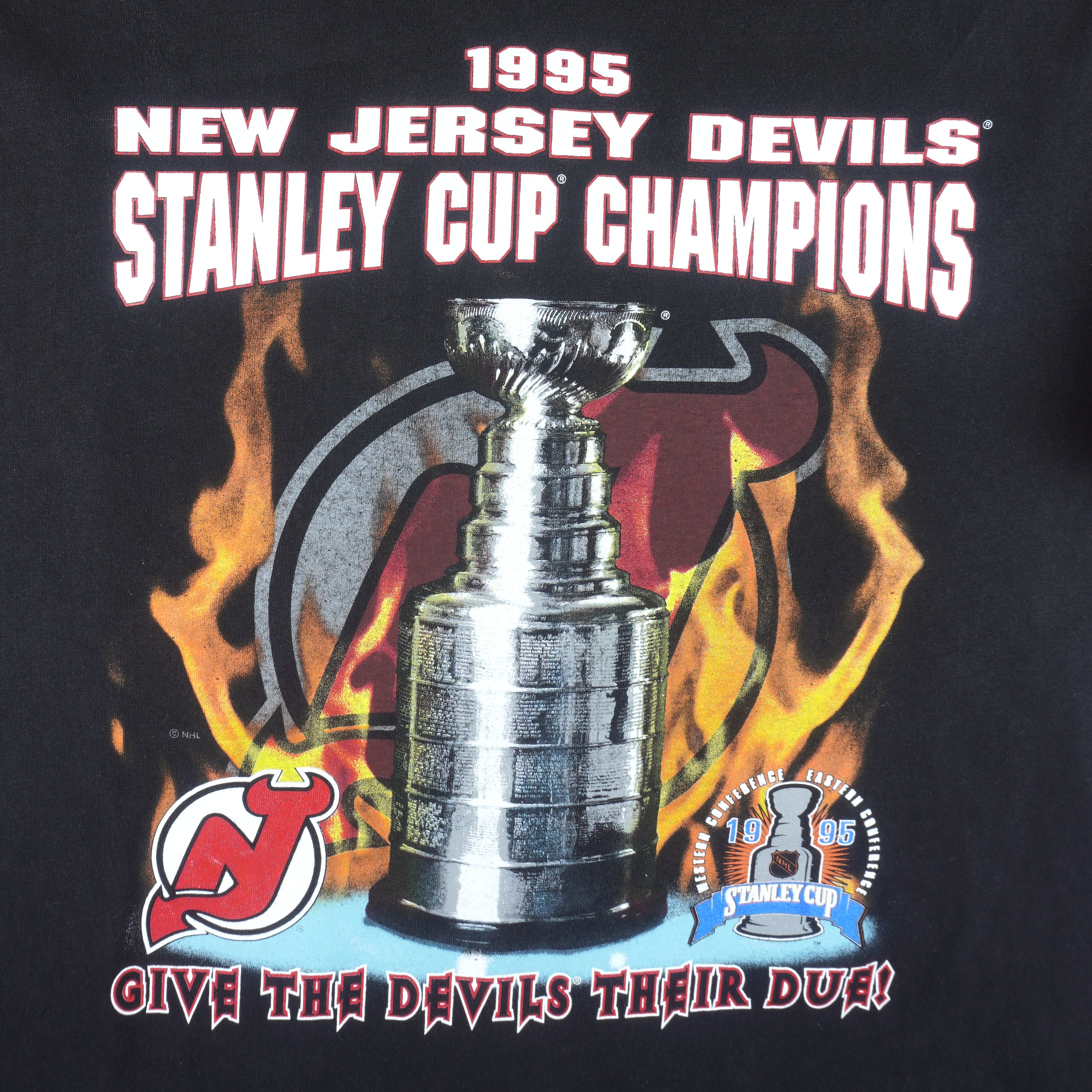 Vintage New Jersey Devils Hat Black 1995 NHL Stanley Cup Champions Snap  Back