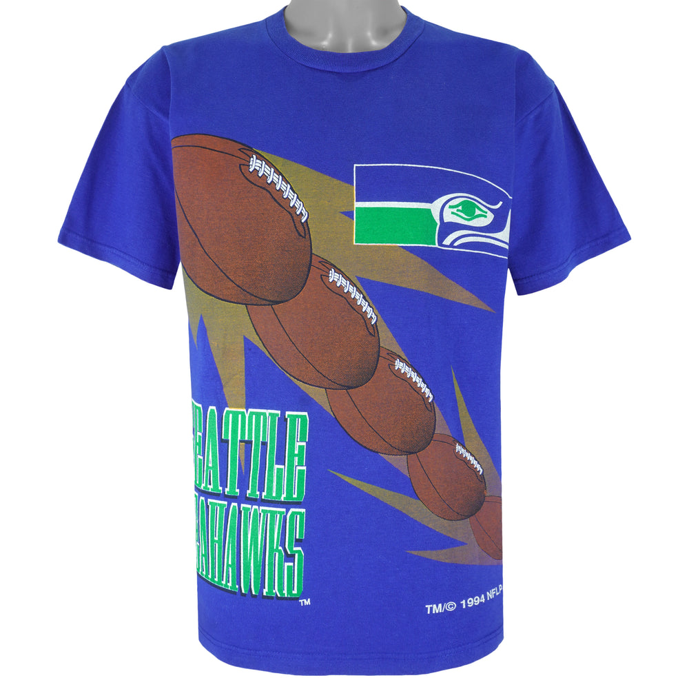 NFL (Competitor) - Seattle Seahawks Single Stitch T-Shirt 1994 Large Vintage Retro Football