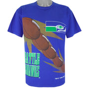 NFL (Competitor) - Seattle Seahawks Single Stitch T-Shirt 1994 Large Vintage Retro Football
