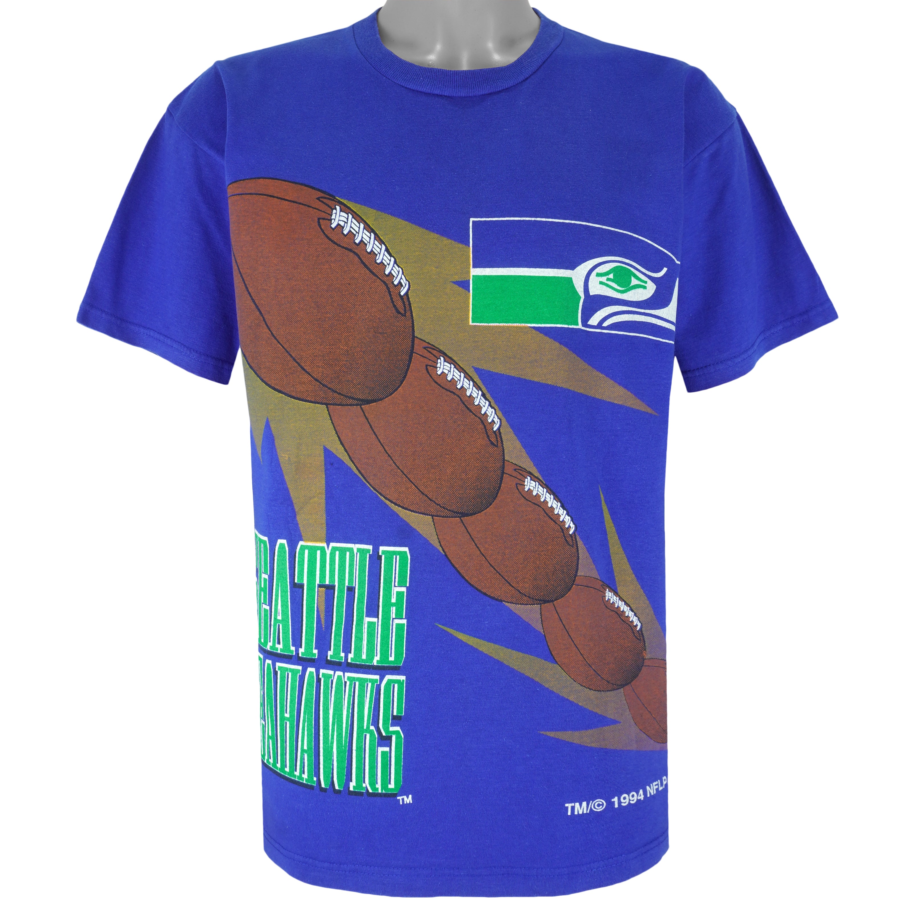 NFL (Competitor) - Seattle Seahawks Single Stitch T-Shirt 1994 Large Vintage Retro Football