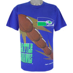 NFL (Competitor) - Seattle Seahawks Football AOP Single Stitch T-Shirt 1994 Large