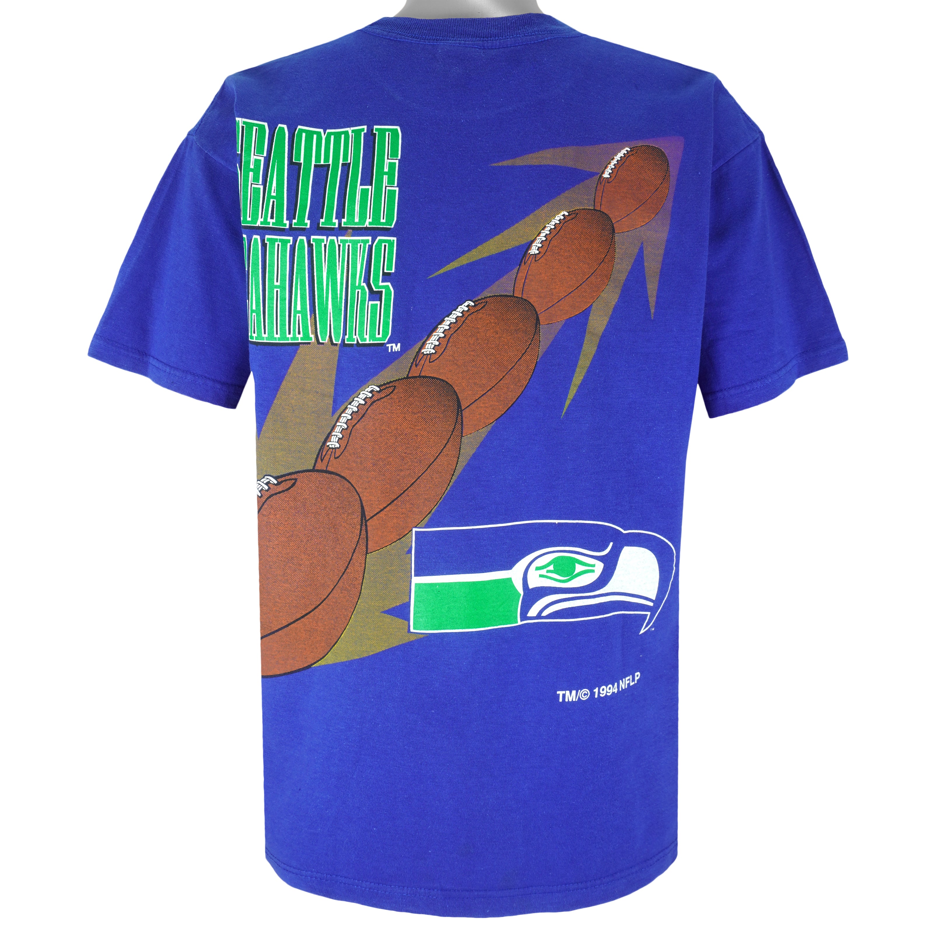 NFL (Competitor) - Seattle Seahawks Single Stitch T-Shirt 1994 Large Vintage Retro Football
