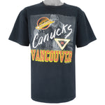 NHL (Waves) - Vancouver Canucks Single Stitch T-Shirt 1990 Large