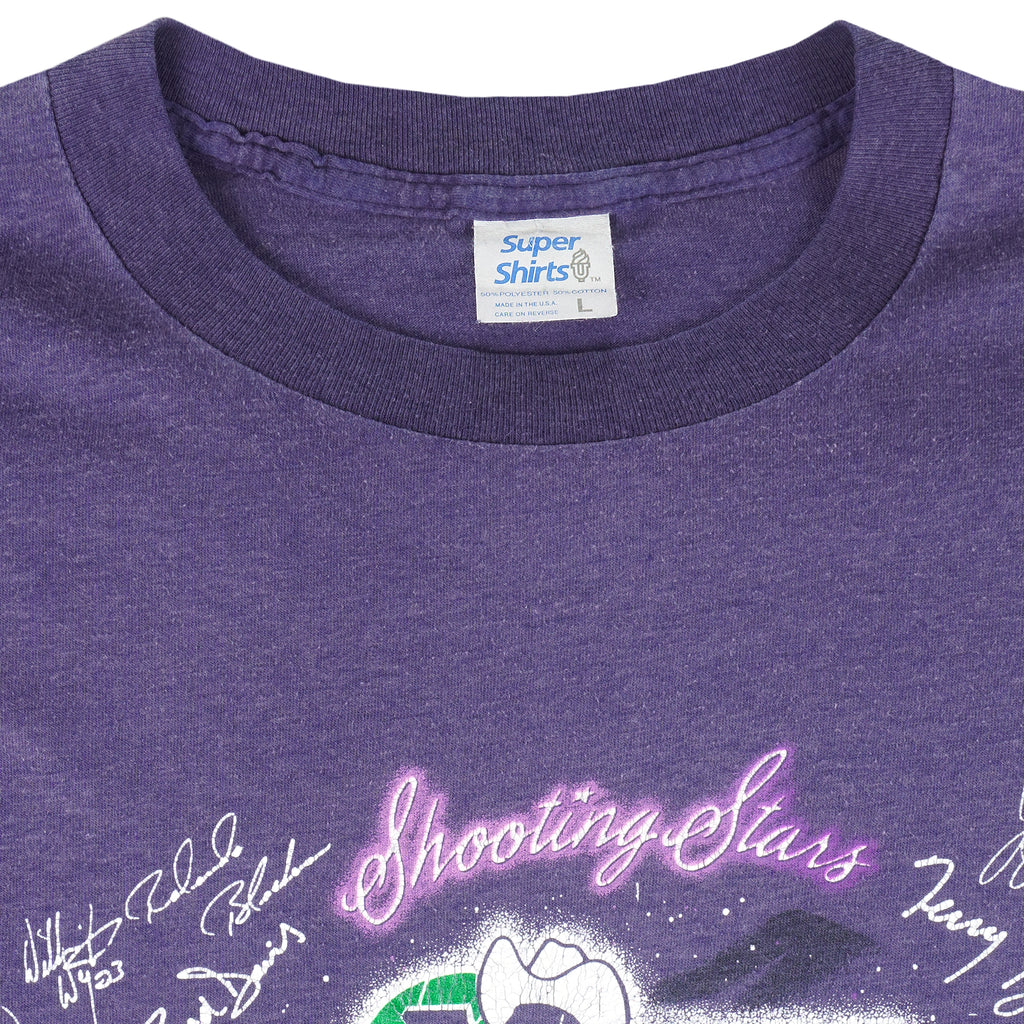 NBA (Super Shirts) - Dallas Mavericks Shooting Stars Autographed T-Shirt 1990s Large Vintage Retro Basketball