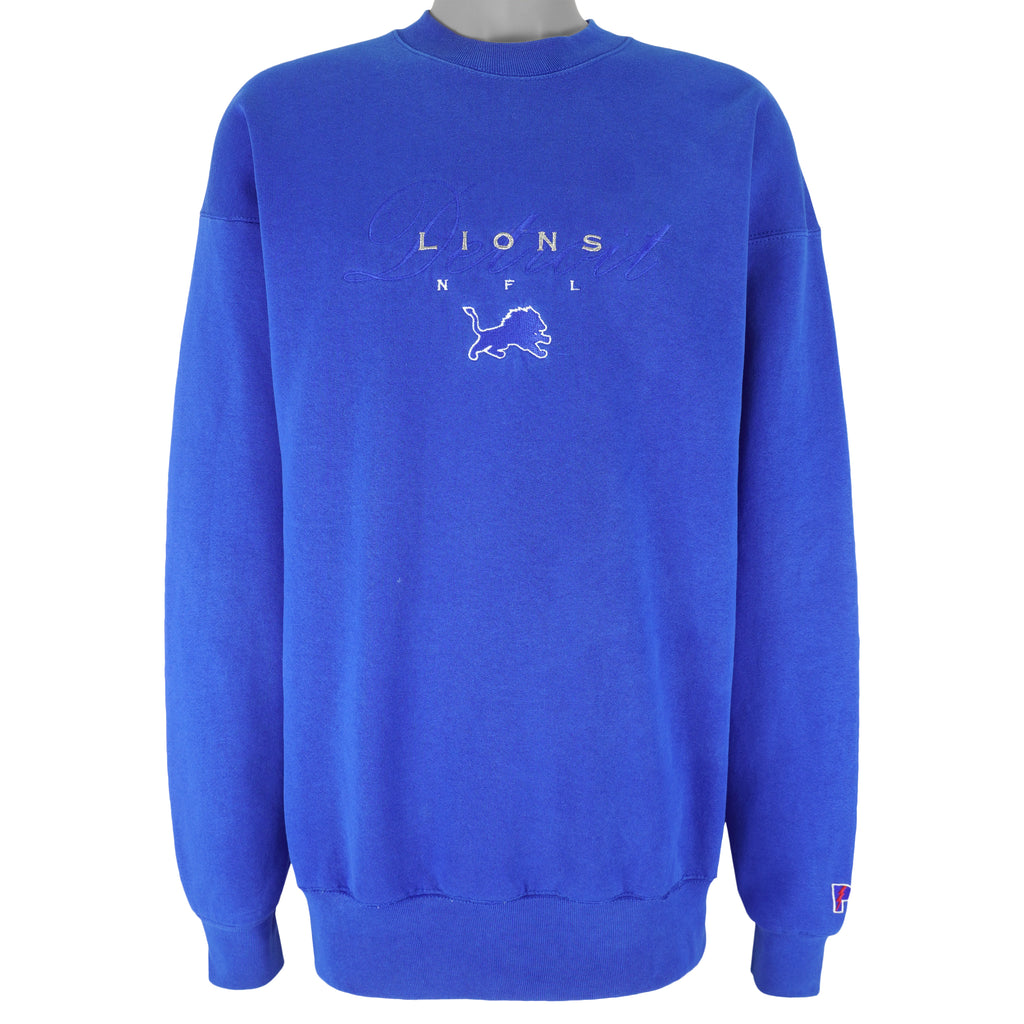 NFL (Pro Players) - Detroit Lions Embroidered Crew Neck Sweatshirt 1990s XX-Large Vintage Retro Football