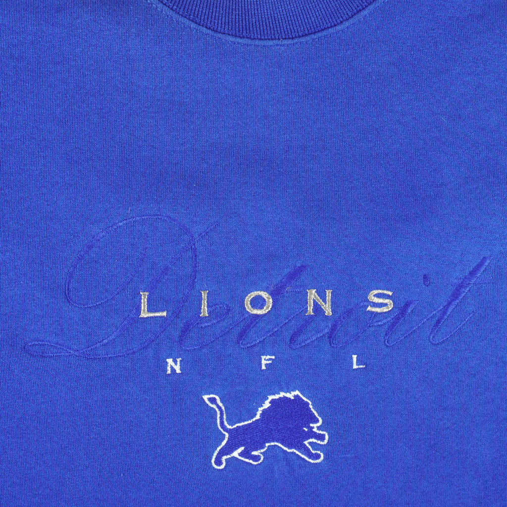 NFL (Pro Players) - Detroit Lions Embroidered Crew Neck Sweatshirt 1990s XX-Large Vintage Retro Football
