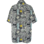 Gray black and multicolor 1990s Rocawear monogram button-up shirt