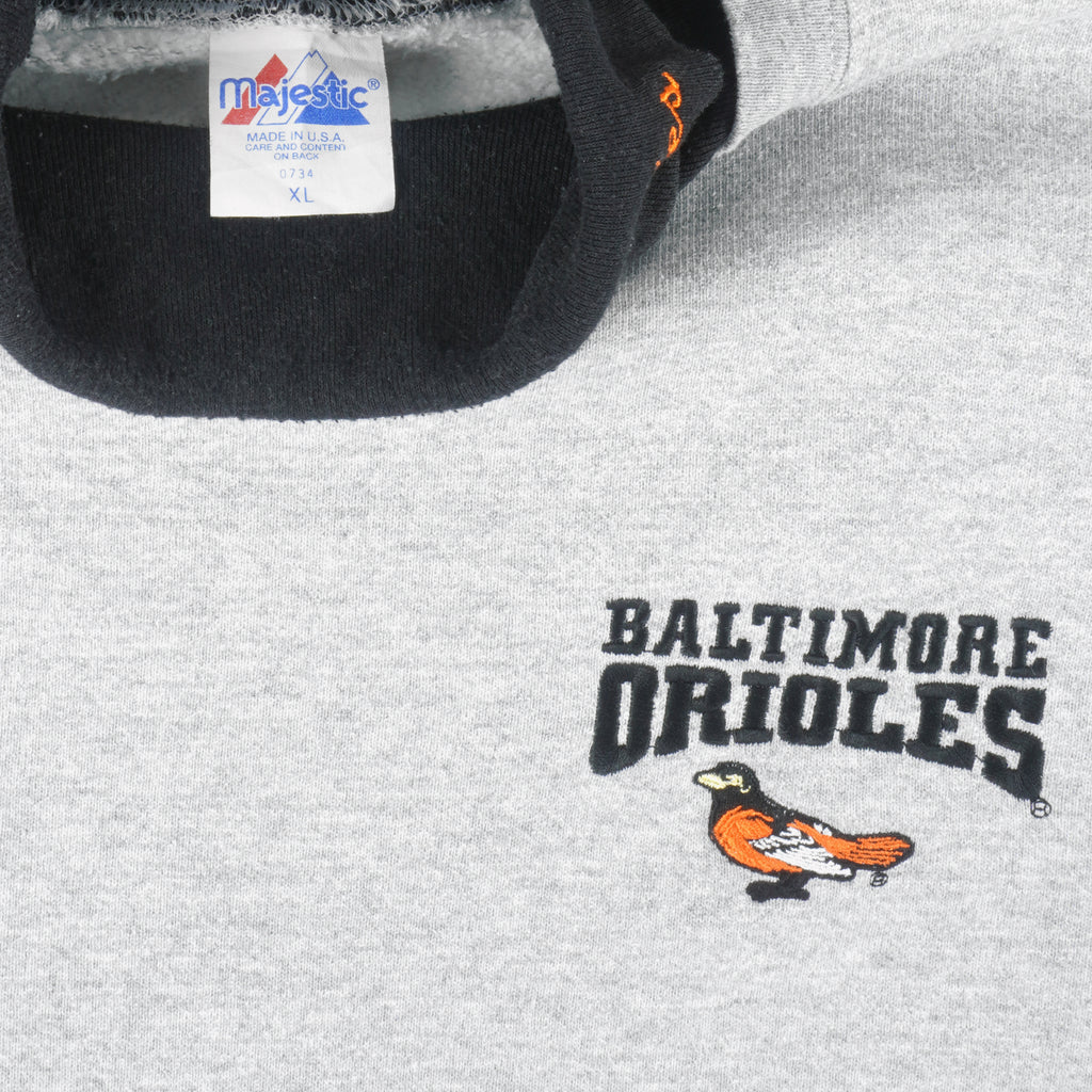 MLB (Majestic) - Baltimore Orioles Turtleneck Sweatshirt 1990s X-Large Vintage Retro Baseball