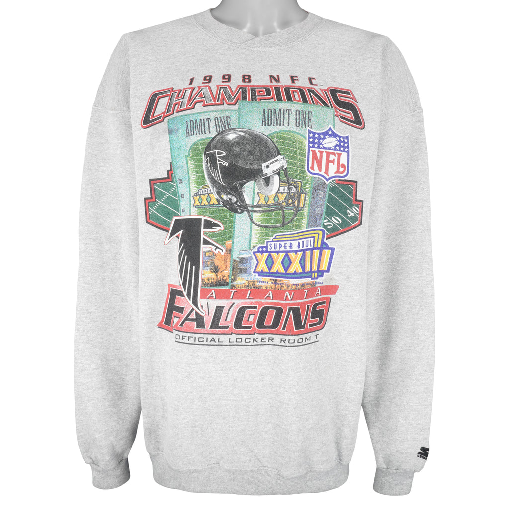 NFL - Falcons Super Bowl 28th Champions Crew Neck Sweatshirt 1998 X-Large Vintage Retro Football