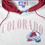 Starter - Colorado Avalanche Hooded Sweatshirt 1990s Large Vintage Retro Hockey
