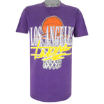 NBA (Logo 7) - Los Angeles Lakers Single Stitch T-Shirt 1990s Large Vintage Retro Basketball