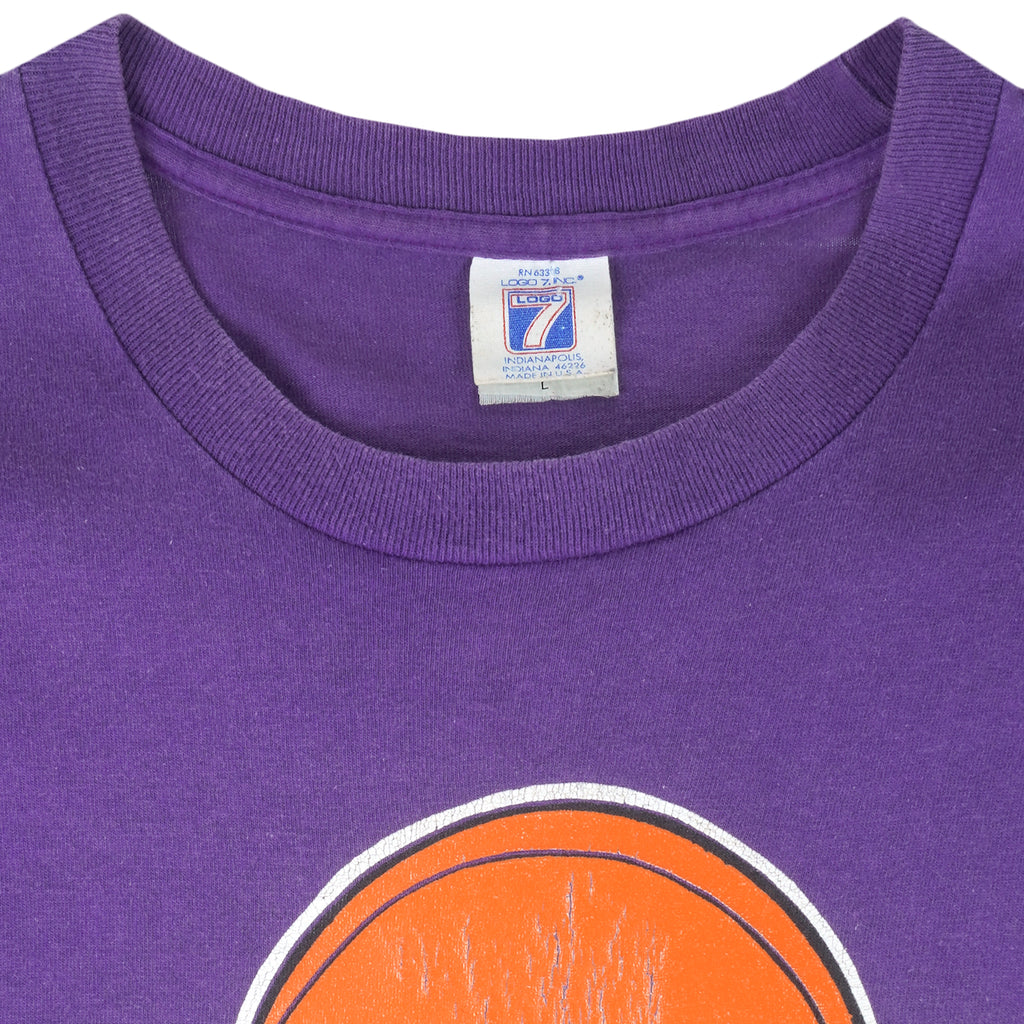 NBA (Logo 7) - Los Angeles Lakers Single Stitch T-Shirt 1990s Large Vintage Retro Basketball