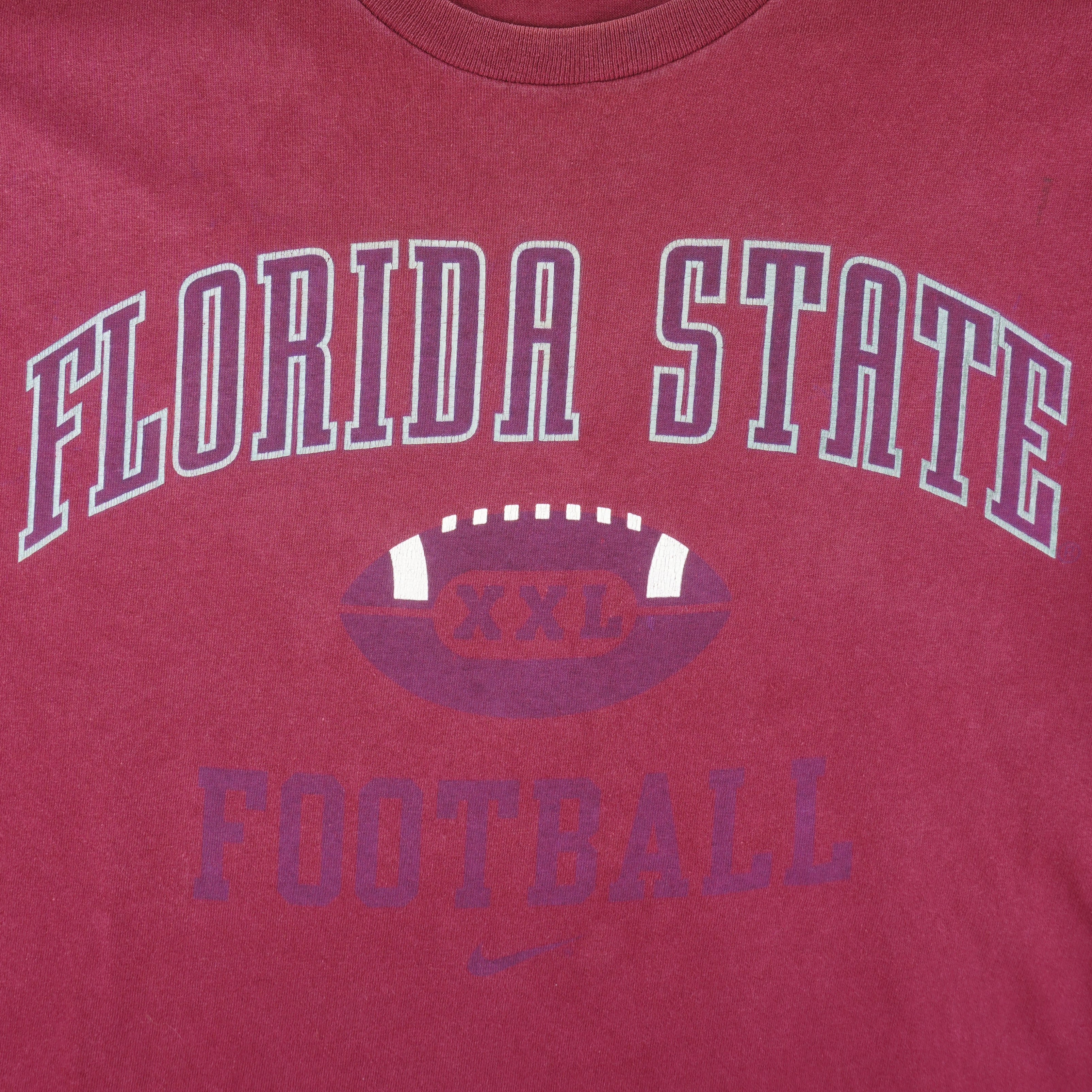 Nike - Florida State Football Single Stitch T-Shirt 1990s X-Large Vintage Retro Football
