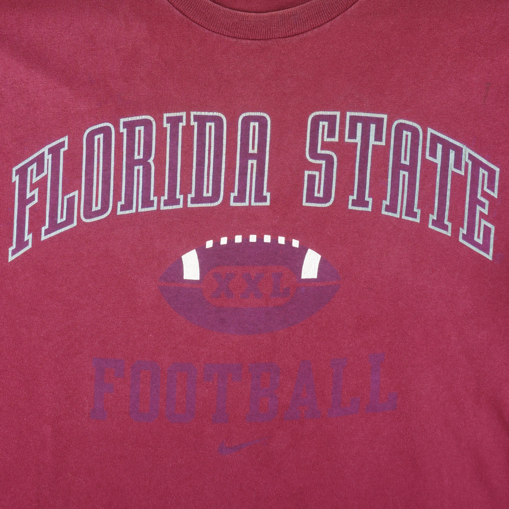 Nike - Florida State Football Single Stitch T-Shirt 1990s X-Large Vintage Retro Football