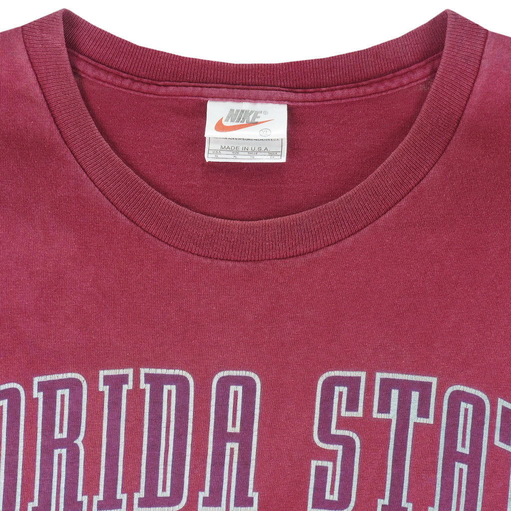 Nike - Florida State Football Single Stitch T-Shirt 1990s X-Large Vintage Retro Football