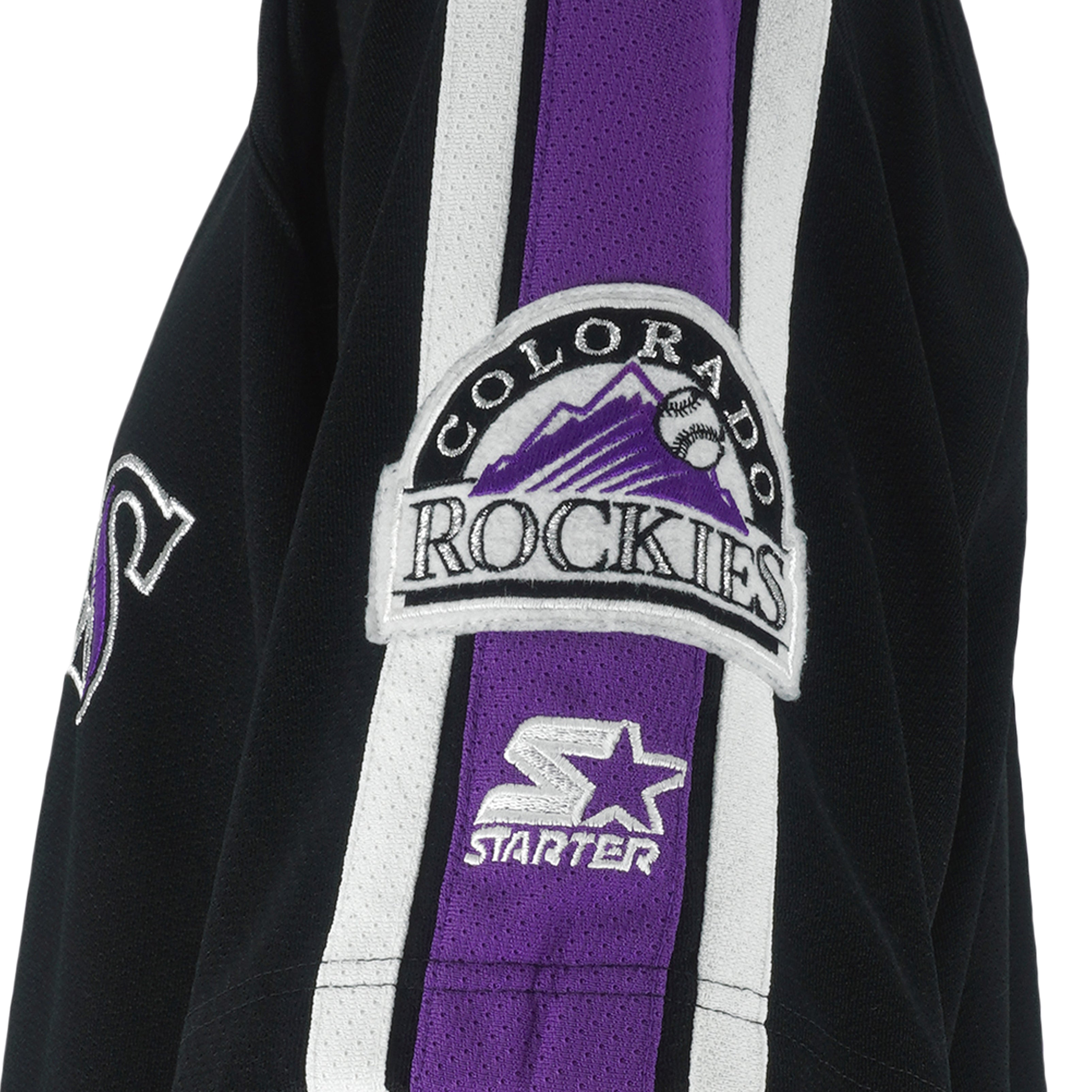 Starter - Colorado Rockies Big Logo Embroidered T-Shirt 1990s Large Vintage Retro Baseball