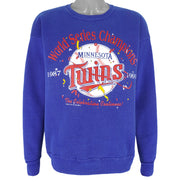 MLB (Lee) - Minnesota Twins World Champions Series Sweatshirt 1991 Large Vintage Retro Baseball