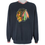Starter - Chicago Blackhawks Crew Neck Sweatshirt 1990s Large Vintage Retro Hockey