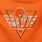 NFL (Logo 7) - Cleveland Browns Embroidered Crew Neck Sweatshirt 1990s Large