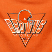 NFL (Logo 7) - Cleveland Browns Embroidered Crew Neck Sweatshirt 1990s Large