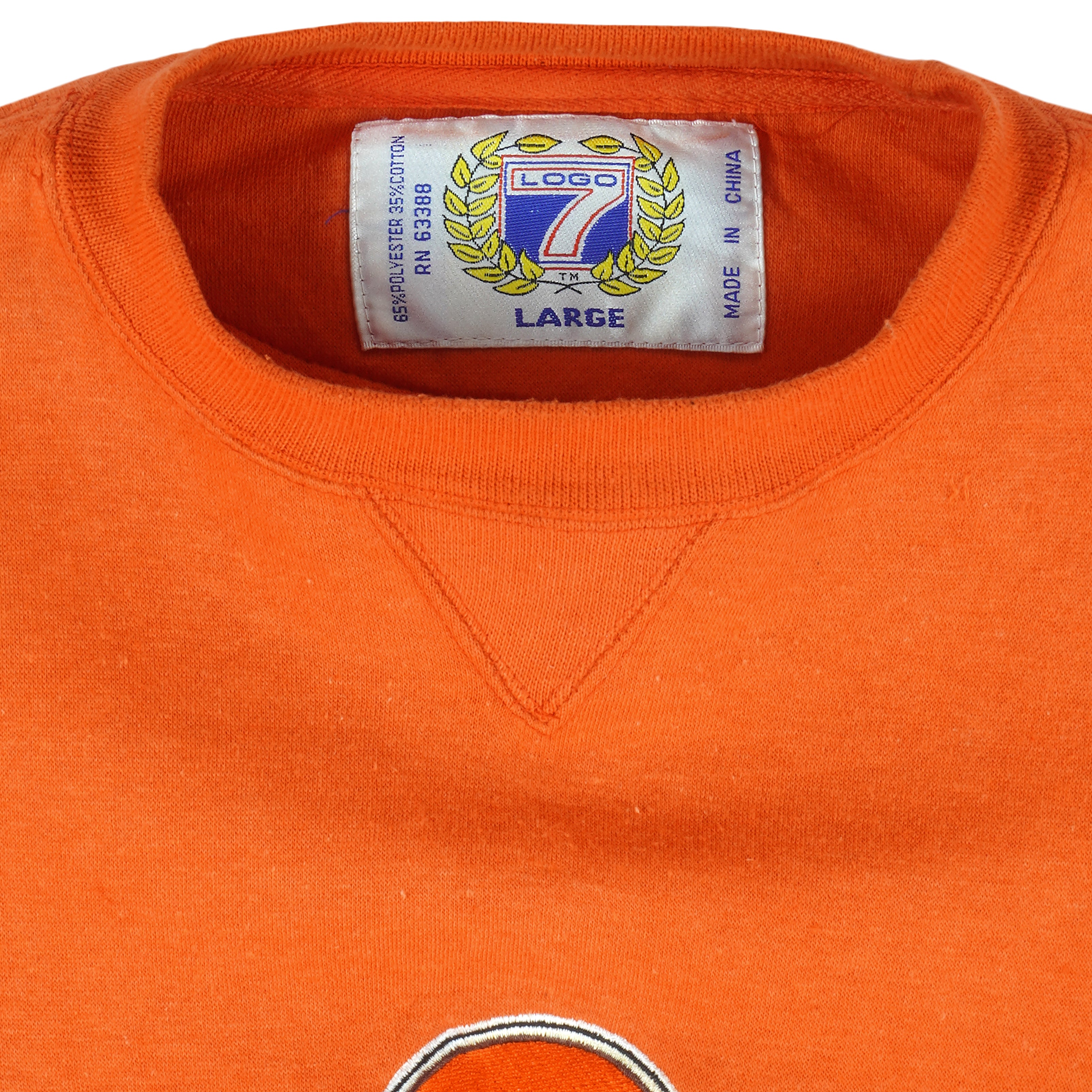 NFL (Logo 7) - Cleveland Browns Embroidered Crew Neck Sweatshirt 1990s Large