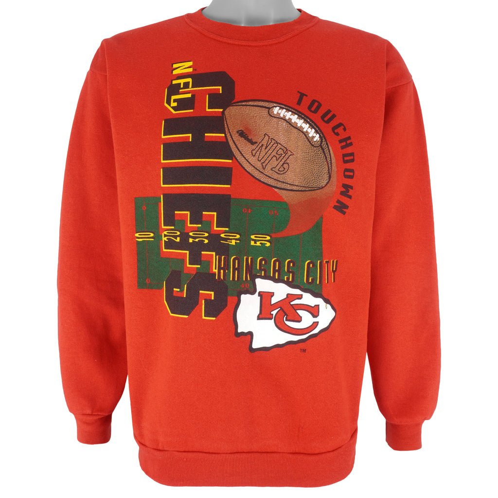 NFL - Kansas City Chiefs Touchdown Crew Neck Sweatshirt 1990s Medium Vintage Retro Football