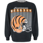 NFL (team Rated) - Cincinnati Bengals Helmet Crew Neck Sweatshirt 1990s Large Vintage Retro Football