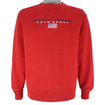 Ralph Lauren (Polo) - Red Polo Jeans Co. Craw Neck Sweatshirt 1990s Medium Vintage Retro