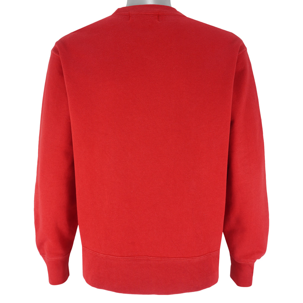 Ralph Lauren (Polo) - Red Polo Jeans Co. Craw Neck Sweatshirt 1990s Medium Vintage Retro