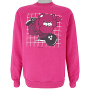 Vintage (Jerzees) - Bear & Bowling Crew Neck Sweatshirt 1990s Large Vintage Retro