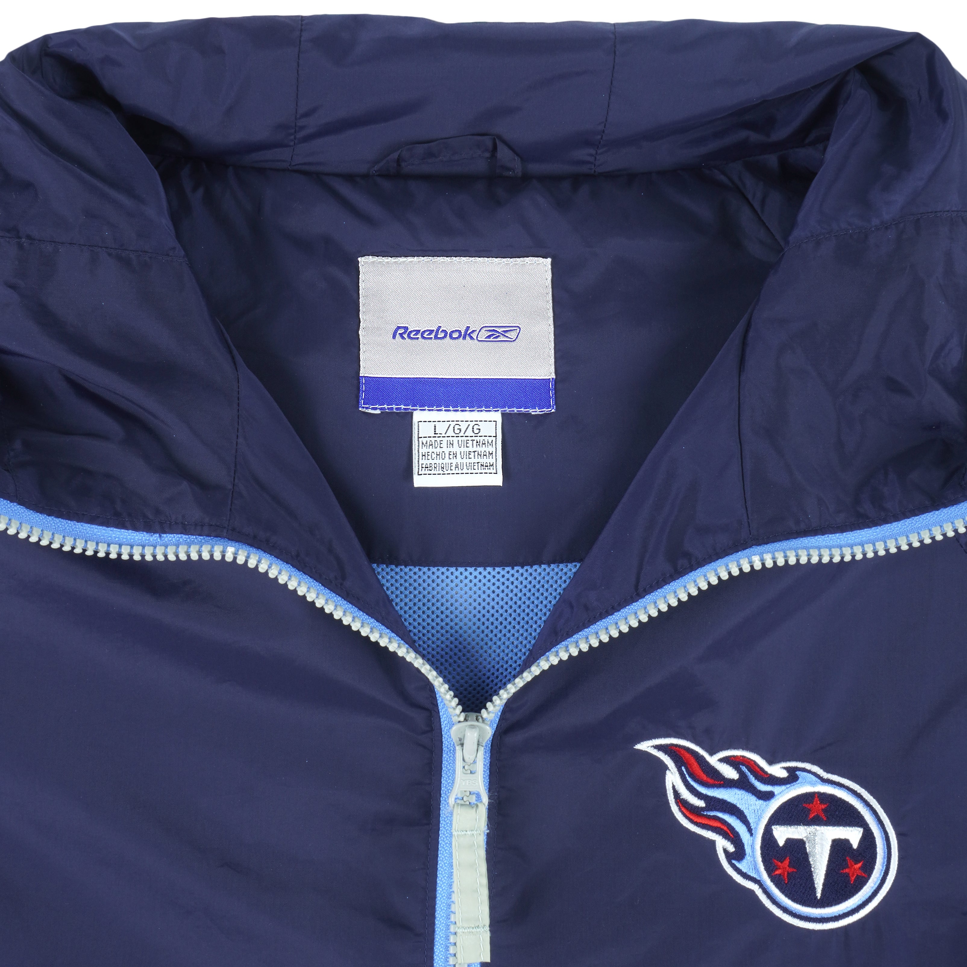 Reebok - Tennessee Titans Hooded Windbreaker 2000s Large Vintage Retro Football