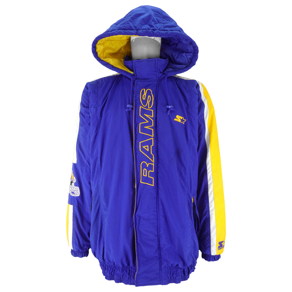 Starter - St. Louis Rams Embroidered Hooded Jacket 1990s XX-Large Vintage Retro College