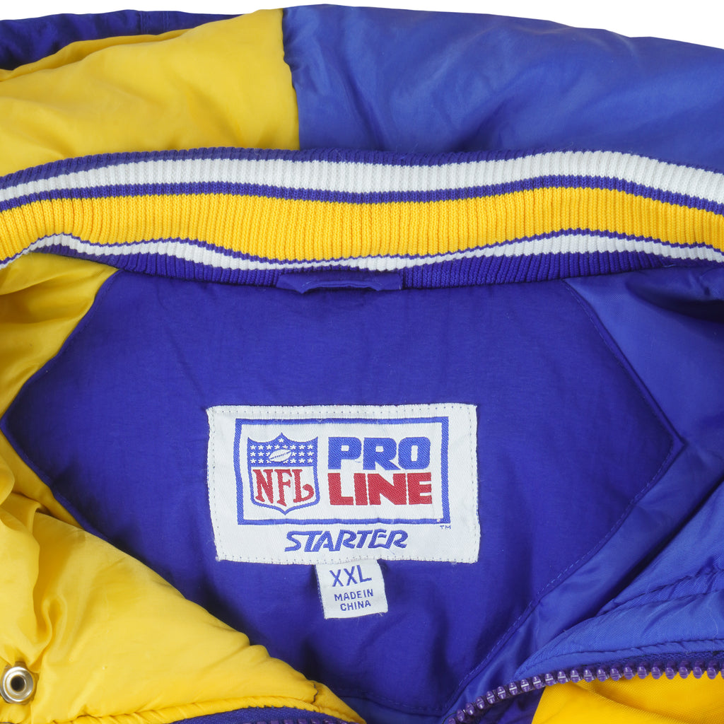 Starter - St. Louis Rams Embroidered Hooded Jacket 1990s XX-Large Vintage Retro College