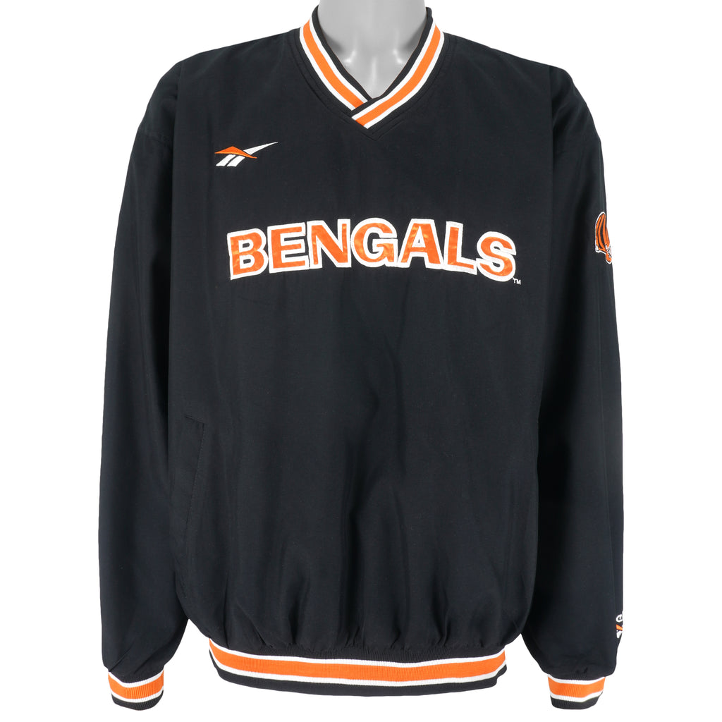 Reebok (Pro Line) - Cincinnati Bengals Pullover Windbreaker 1990s Large Vintage Retro Football