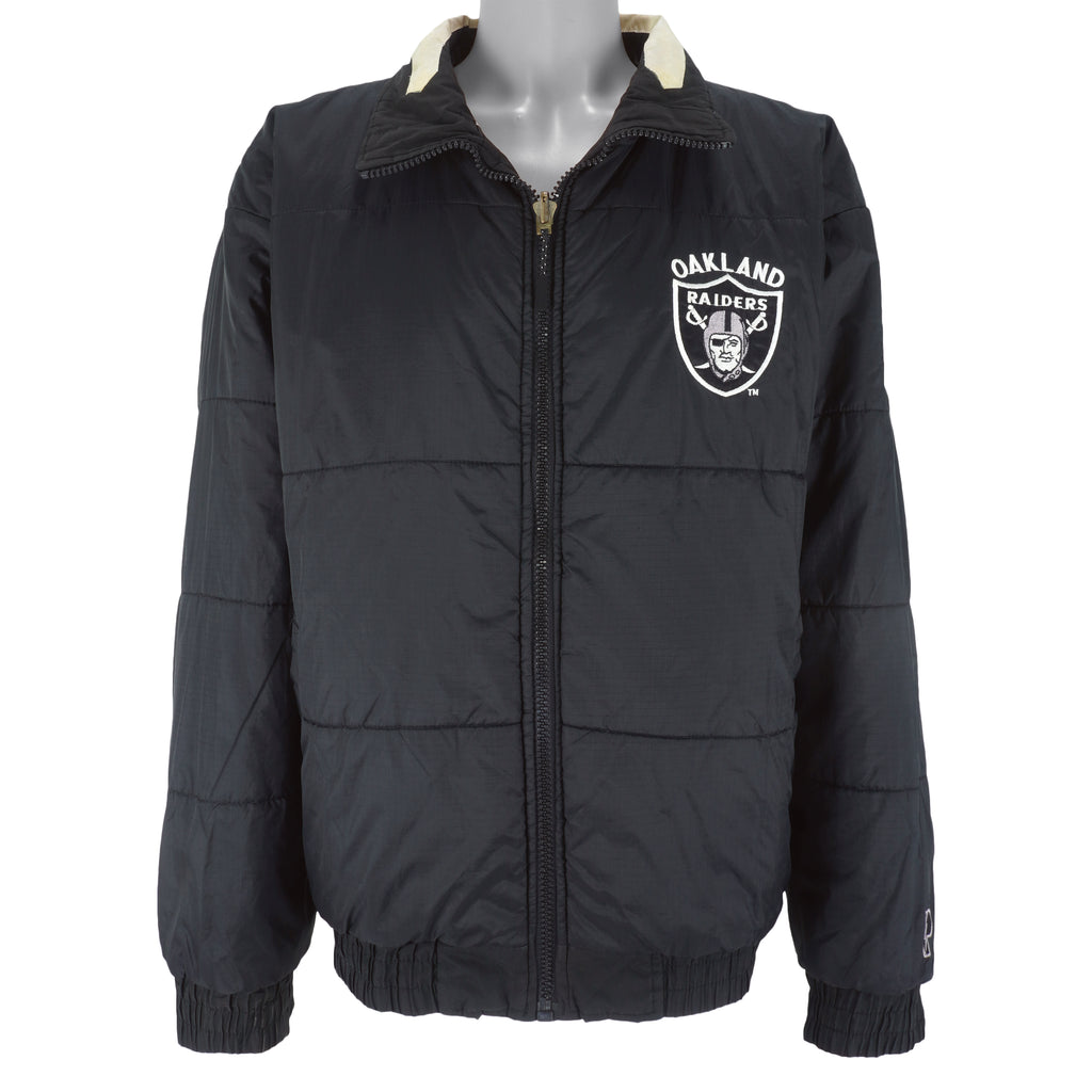 NFL (Pro Player) - Oakland Raiders Reversible Jacket 1990s X-Large Vintage Retro Football