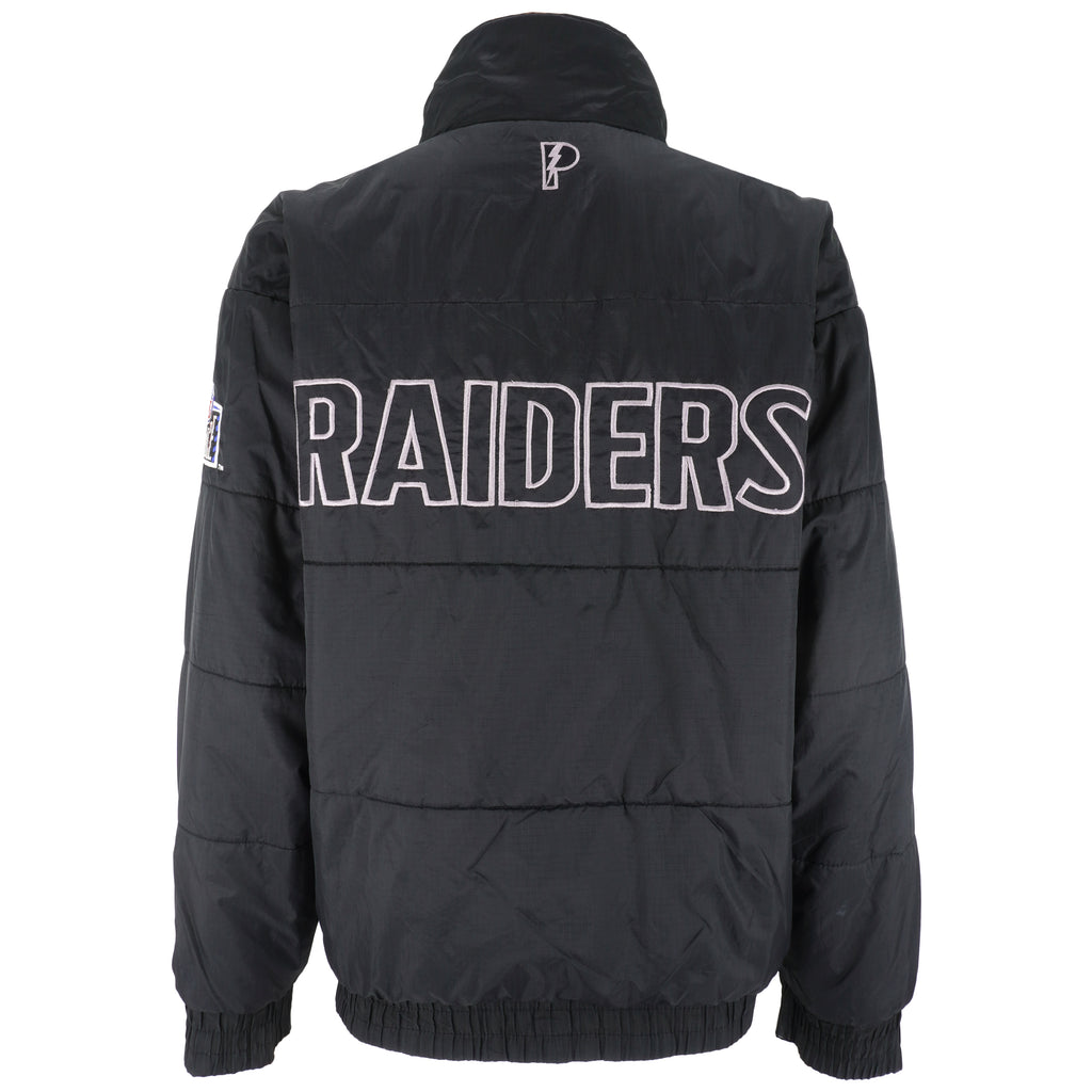 NFL (Pro Player) - Oakland Raiders Reversible Jacket 1990s X-Large Vintage Retro Football