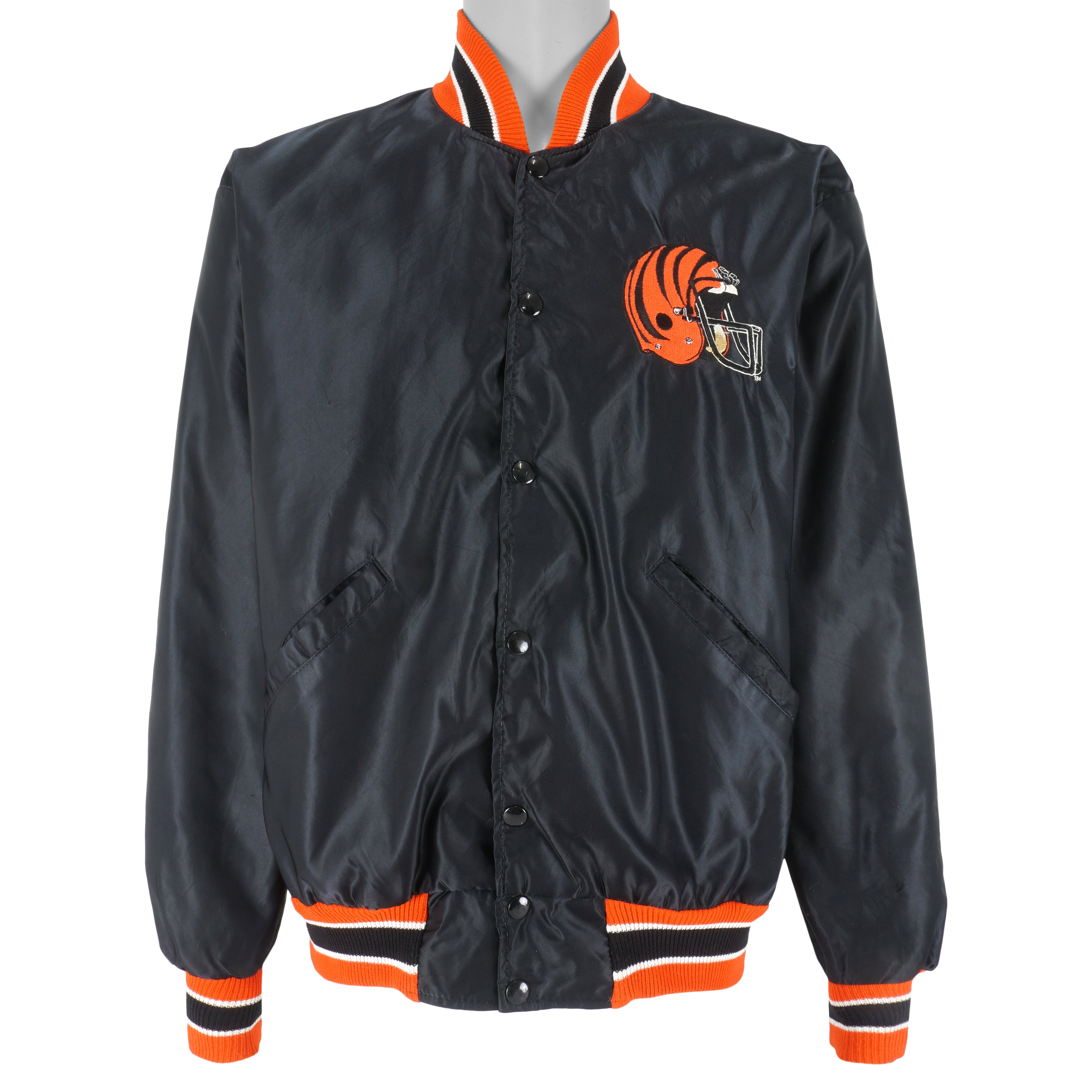 Cincinnati Bengals Starter Black and Orange Satin Jacket