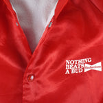 NASCAR - Budweiser Nothing Beat A Bud Bill Elliott Racing Satin Jacket 1990s Large Vintage Retro