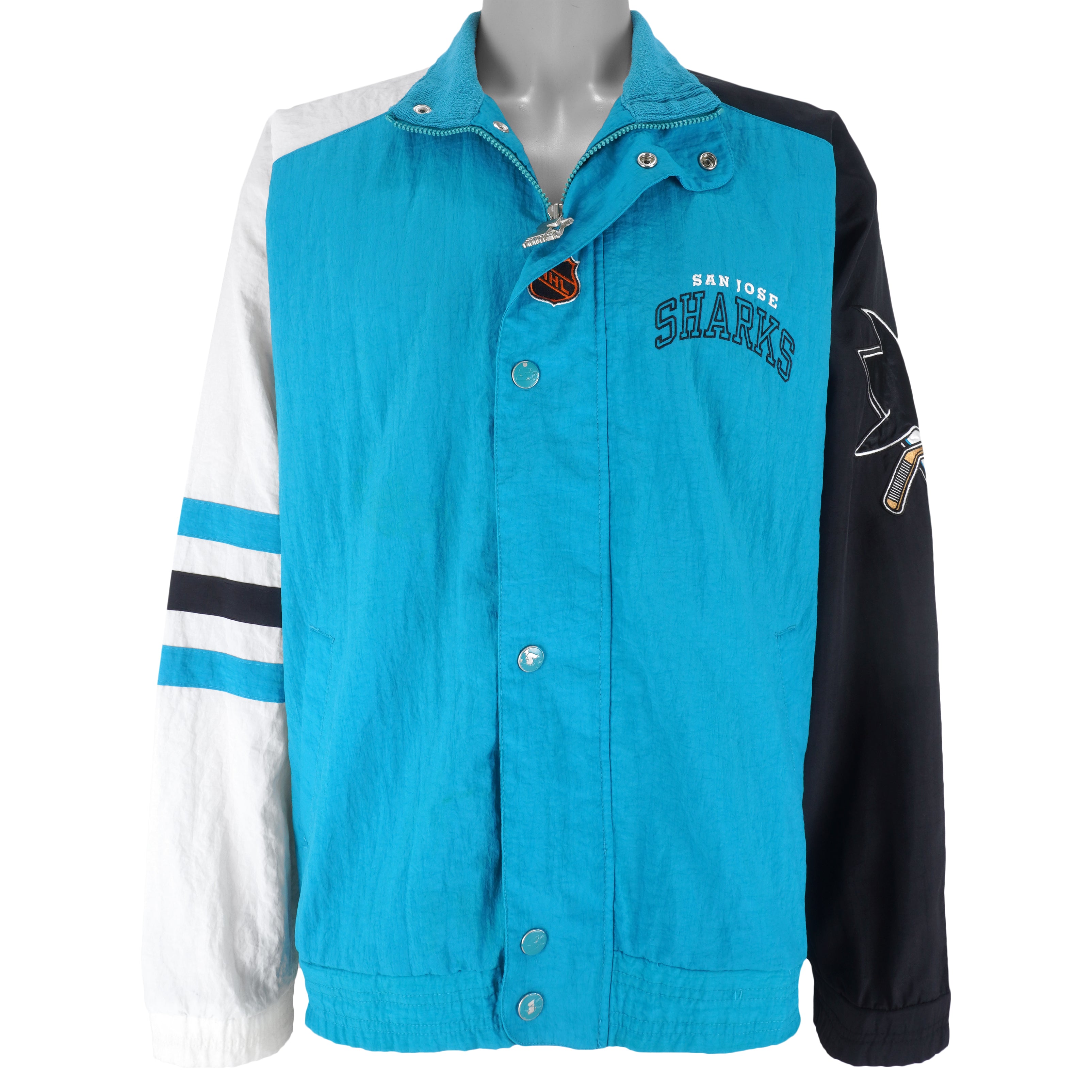 Starter - San Jose Sharks Embroidered Jacket 1990s X-Large Vintage Retro Hockey