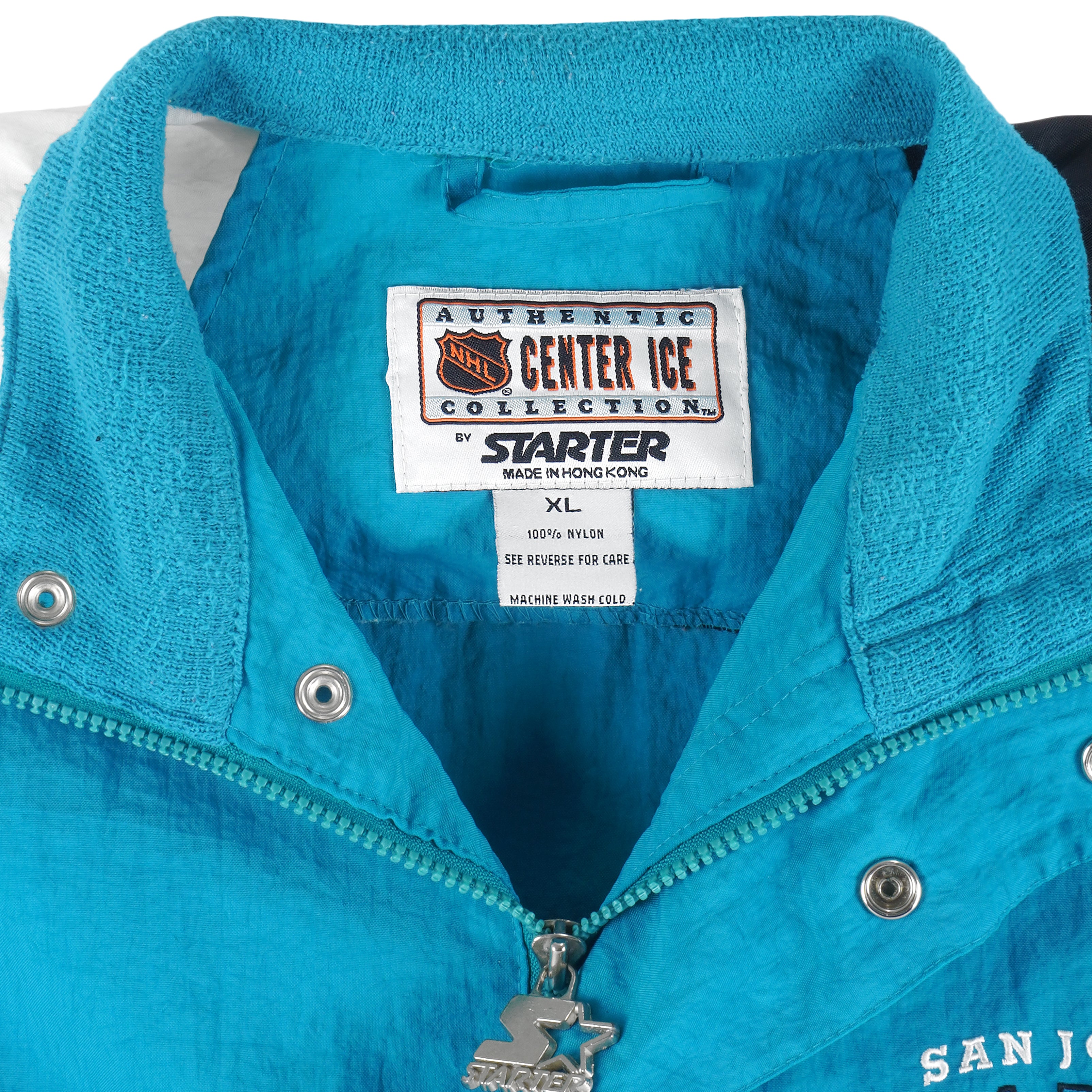 Starter - San Jose Sharks Embroidered Jacket 1990s X-Large Vintage Retro Hockey