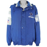 Starter (Pro Line) - Dallas Cowboys Hooded Zip-Up Jacket 1990s Large Vintage Retro Football