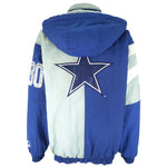 Starter (Pro Line) - Dallas Cowboys Hooded Puffer Jacket 1990s Large