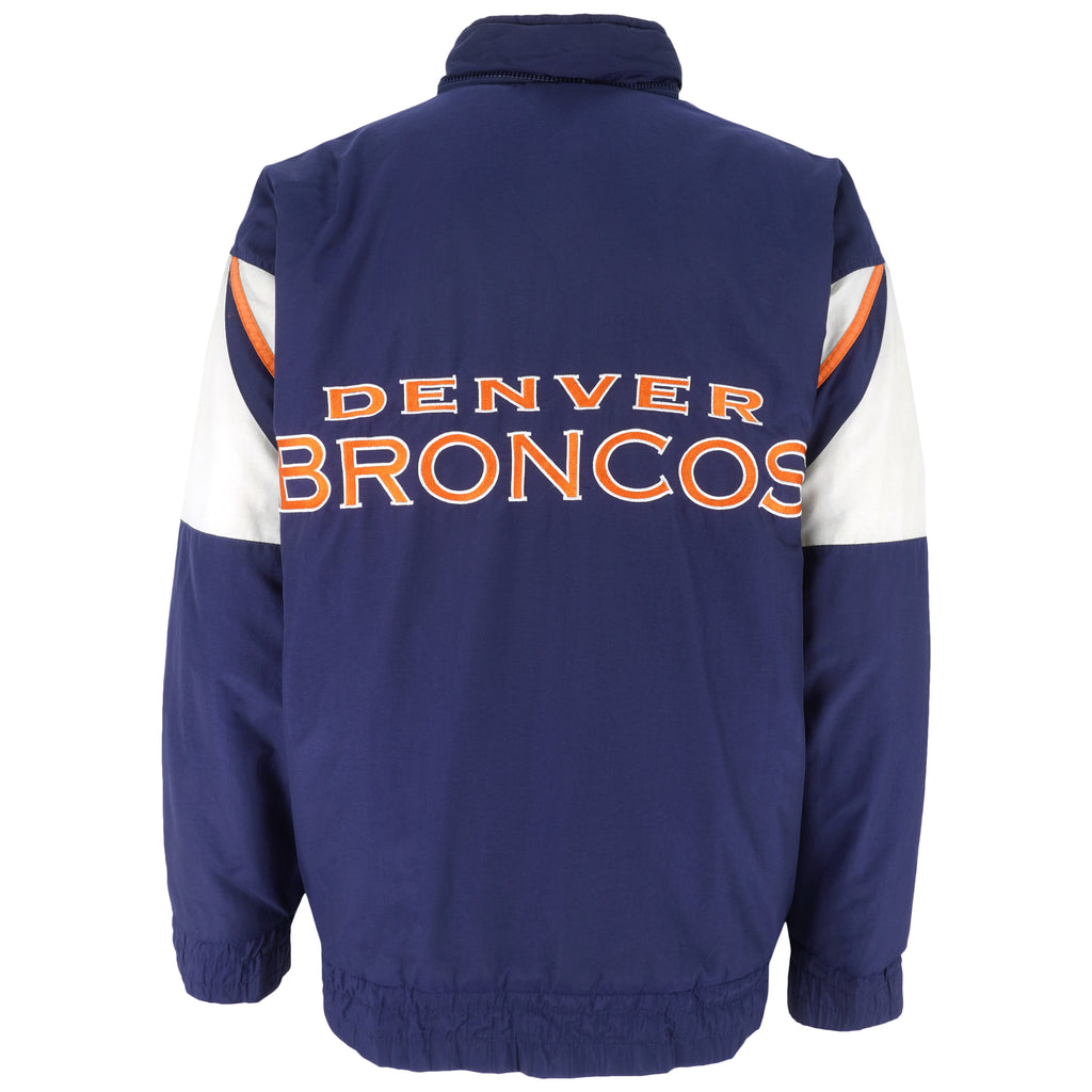 NFL (Logo 7) - Denver Broncos Embroidered Zip-Up Jacket 1990s X-Large Vintage Retro Football