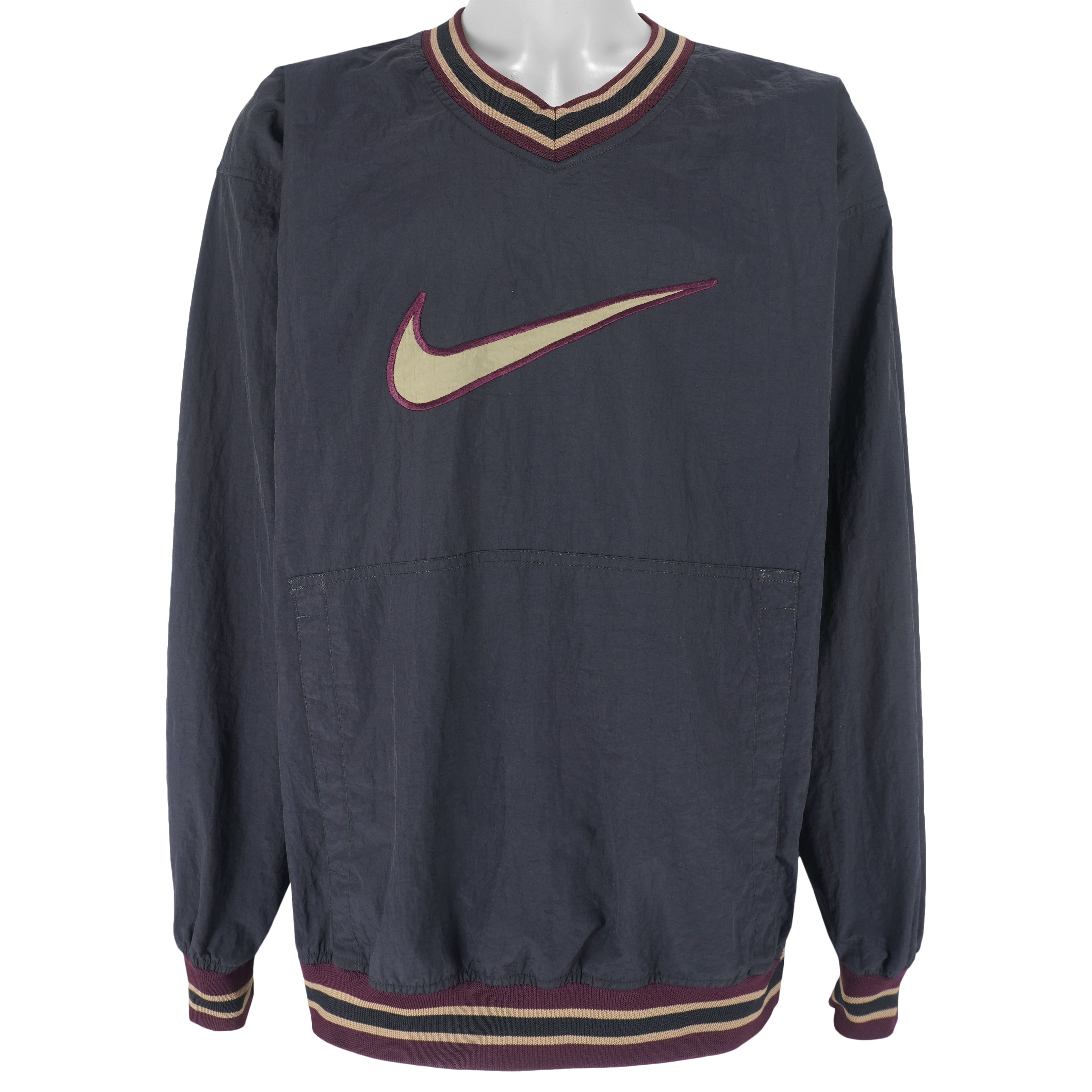 Nike  - Big Embroidered Logo Pullover Windbreaker 1990s X-Large Vintage Retro