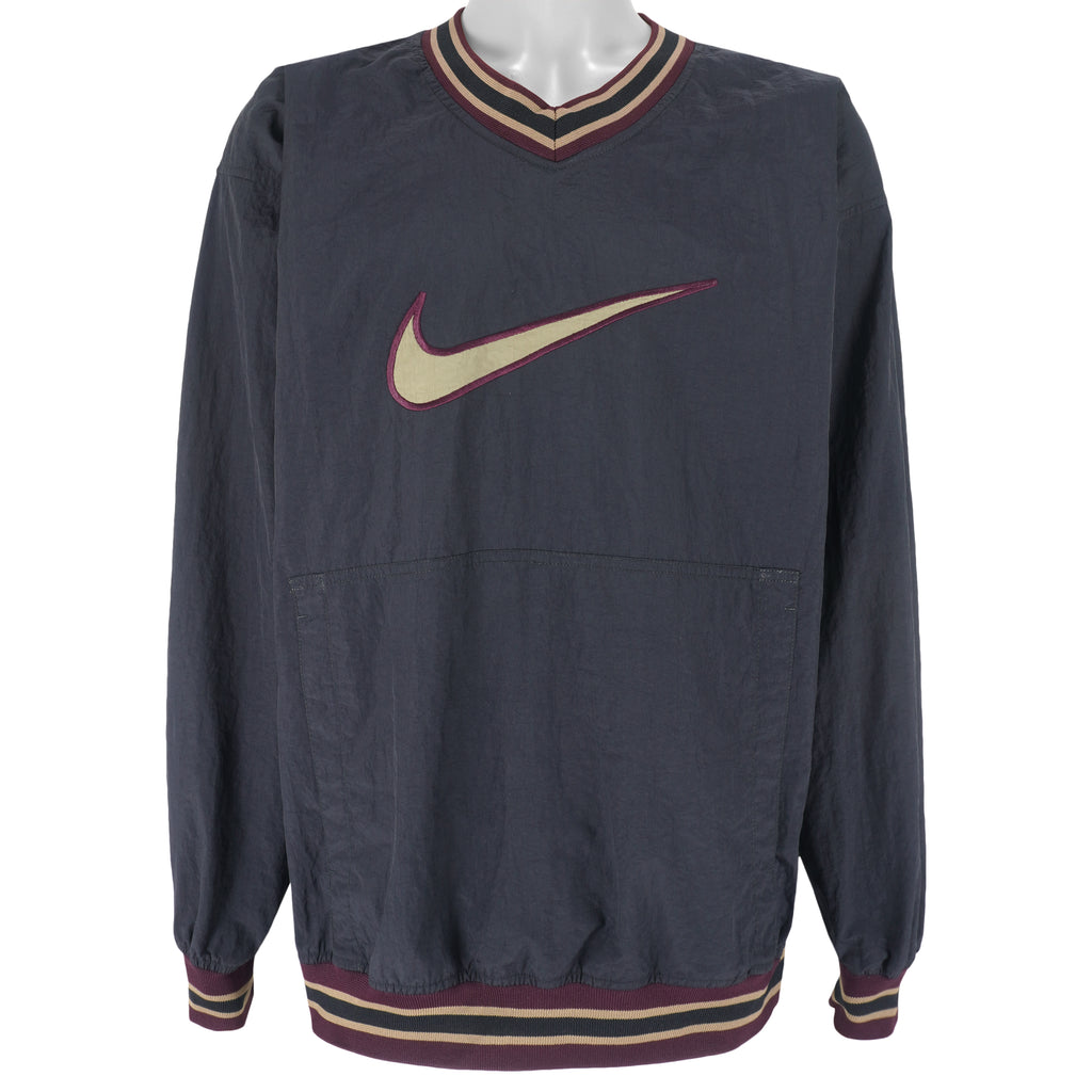 Nike  - Big Embroidered Logo Pullover Windbreaker 1990s X-Large Vintage Retro