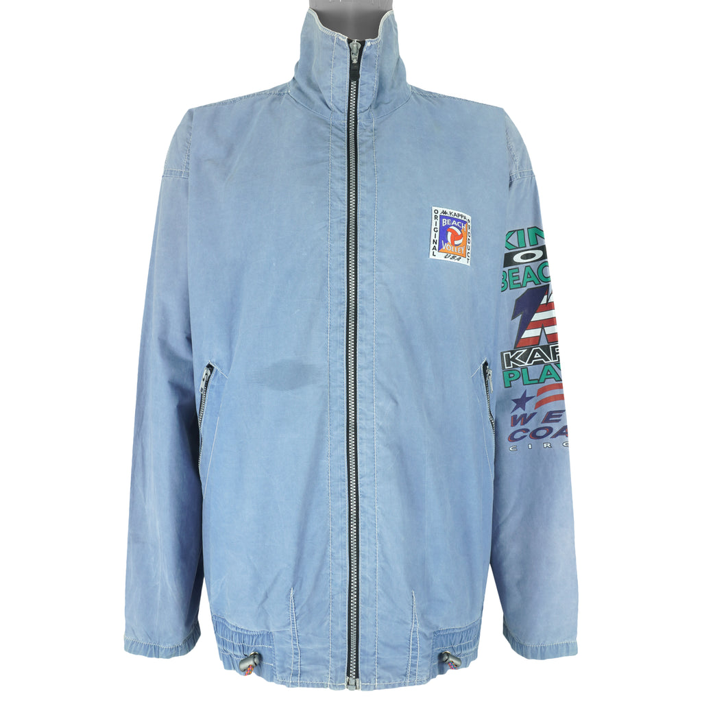 Kappa - Blue Beach Volley Zip-Up Jacket 1990s X-Large Vintage Retro