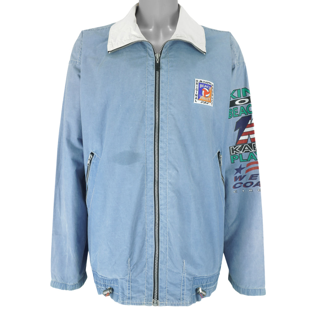 Kappa - Blue Beach Volley Zip-Up Jacket 1990s X-Large Vintage Retro