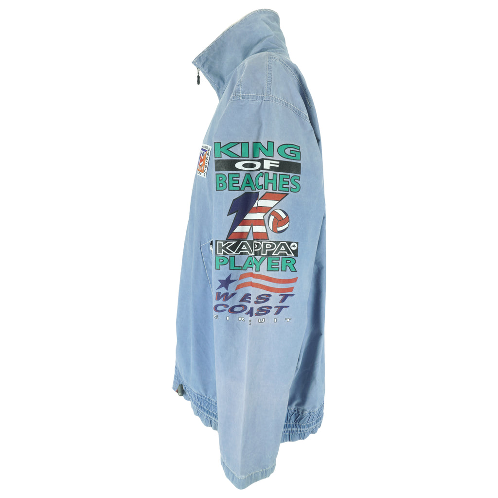 Kappa - Blue Beach Volley Zip-Up Jacket 1990s X-Large Vintage Retro