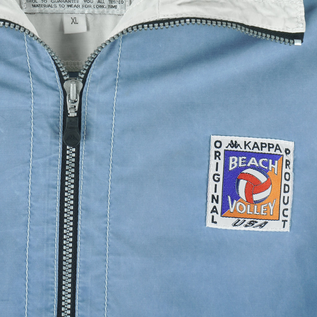 Kappa - Blue Beach Volley Zip-Up Jacket 1990s X-Large Vintage Retro