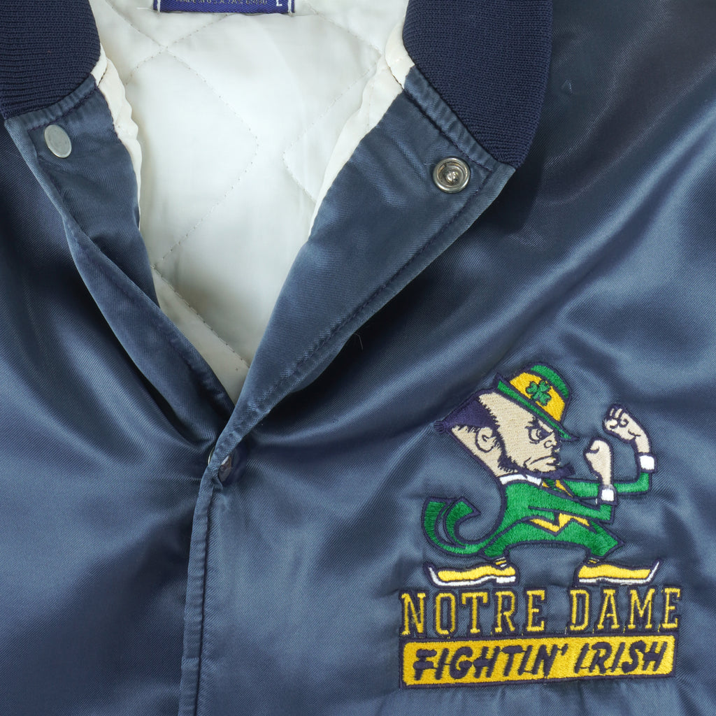 NCAA (Holloway) - Notre Dame Fighting Irish Satin Jacket 1990s Large Vintage Retro Football College